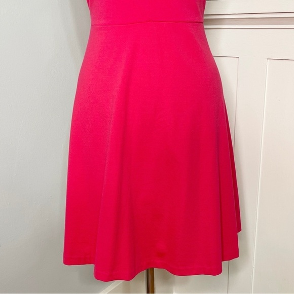 The Limited V-Neck Fit & Flare Skater Dress Hot Pink XS - Picture 4 of 9